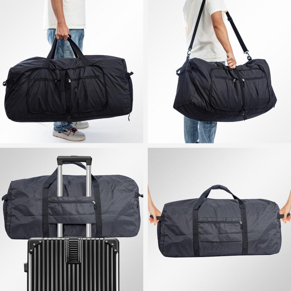 120L Portable Sports Bag Black Hand-held Fitness Travel Backpack