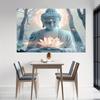 Buddha Tapestry Wall Hanging White Lotus Zen Decor for Meditation Room Home Spiritual Yoga Studio Minimalist Enlightenment Art