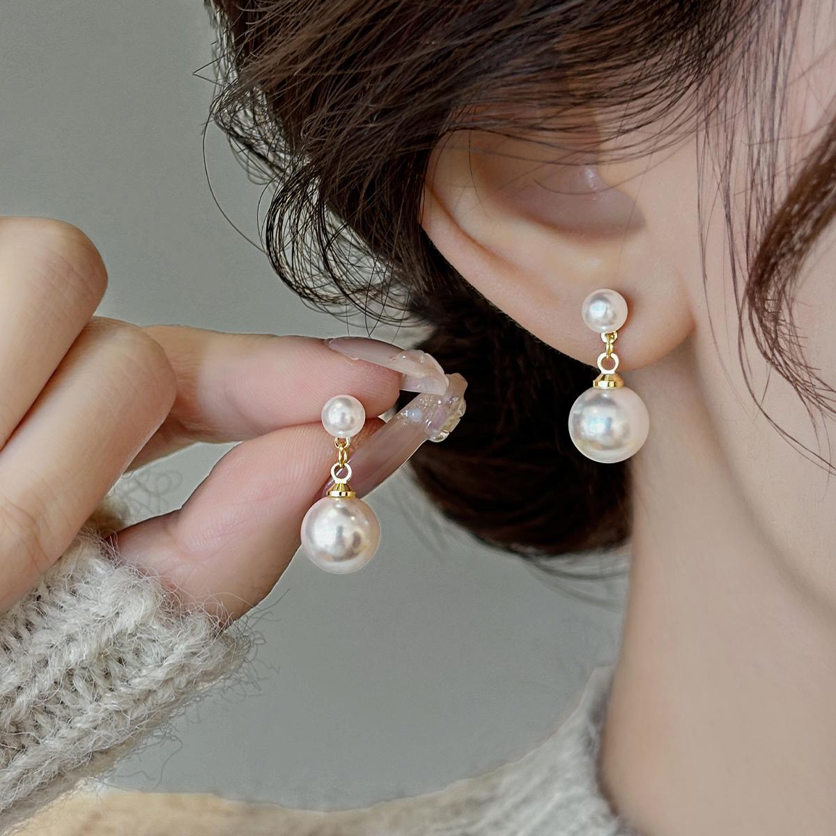 Elegant Pearl Drop Earrings: Non-Piercing Ear Clips & Studs for Women - Chic Ear Accessories