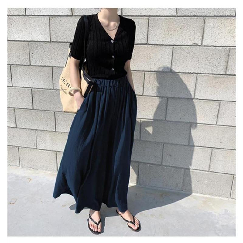 Summer Women's Fashion Solid Color Linen Wide Leg Pants Casual Pants Long Pants Women's Pants Trousers Women’s