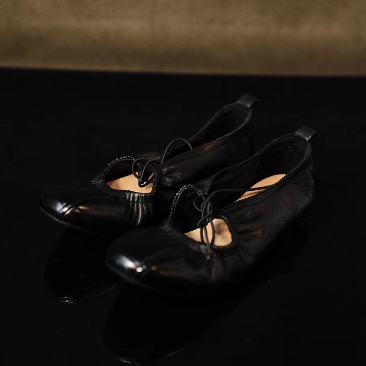 

Версия из овчины, туфли Мэри Джейн на шнуровке с бантом и плиссировкой, женские туфли-лодочки из натуральной кожи, ретро балетки, туфли для бабушки 40