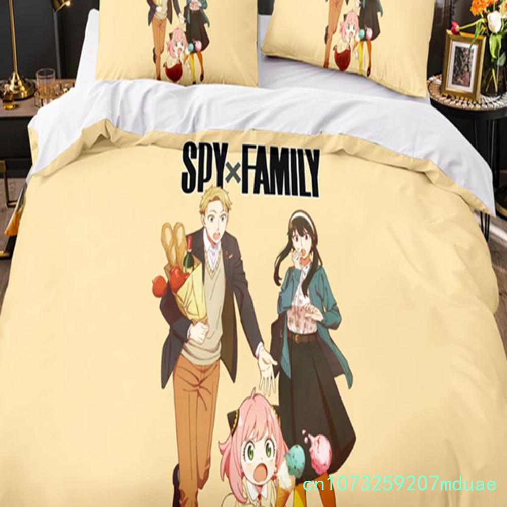 New SPY×FAMILY Anime Comforter Bedding Sets 3Pcs Cartoon Duvet Cover Pillowcase Full Size Queen King Quilt Cover Single Double