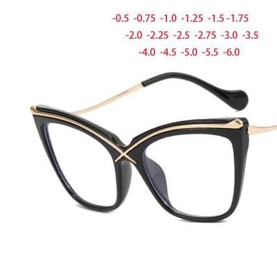 Big Cat Eyes Frame Clear Glasses Oversize Fashion Myopia Nerd Spectacles -0.5 -1.0 -2.0 -3.0 -4.0 To -6.0