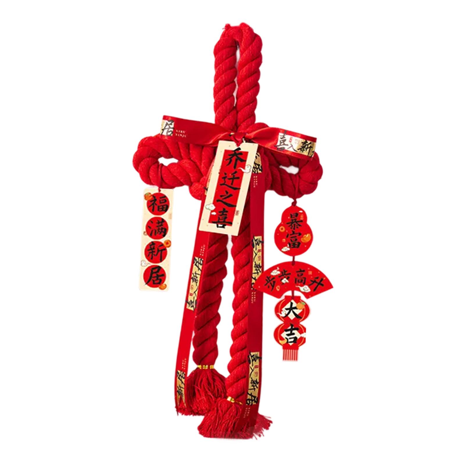 

Lunar New Year Chinese Knot Pendant Traditional Horse Year Charm Cotton Hanging Ornament for Home Wedding Living Room Decor