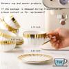 Cappuccino Cups with Saucers, 7 oz Porcelain Double Espresso Cups Set, Ceramic Turkish Coffee Cups with Gold Trim