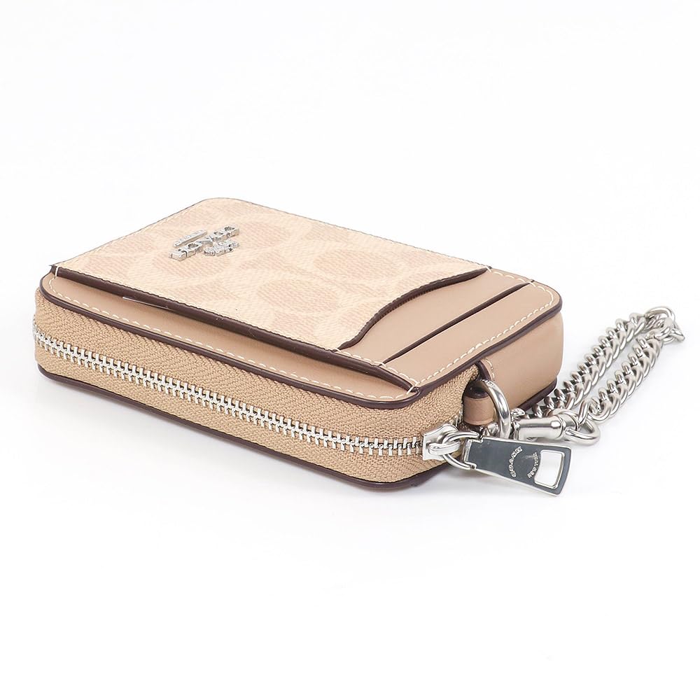 Coach Pass Case CW883 Card Coin Fragment SVPWH, Case, Case, Case, Outlet, Women's, Silver/Sand/Taupe [Used]