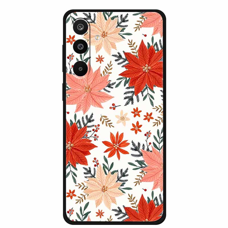 For Samsung Galaxy A36 5G Case Flowers Printed Silicone Phone Cases Cover for Samsung A26 5G TPU Shells A 26 36 Black TPU Coques