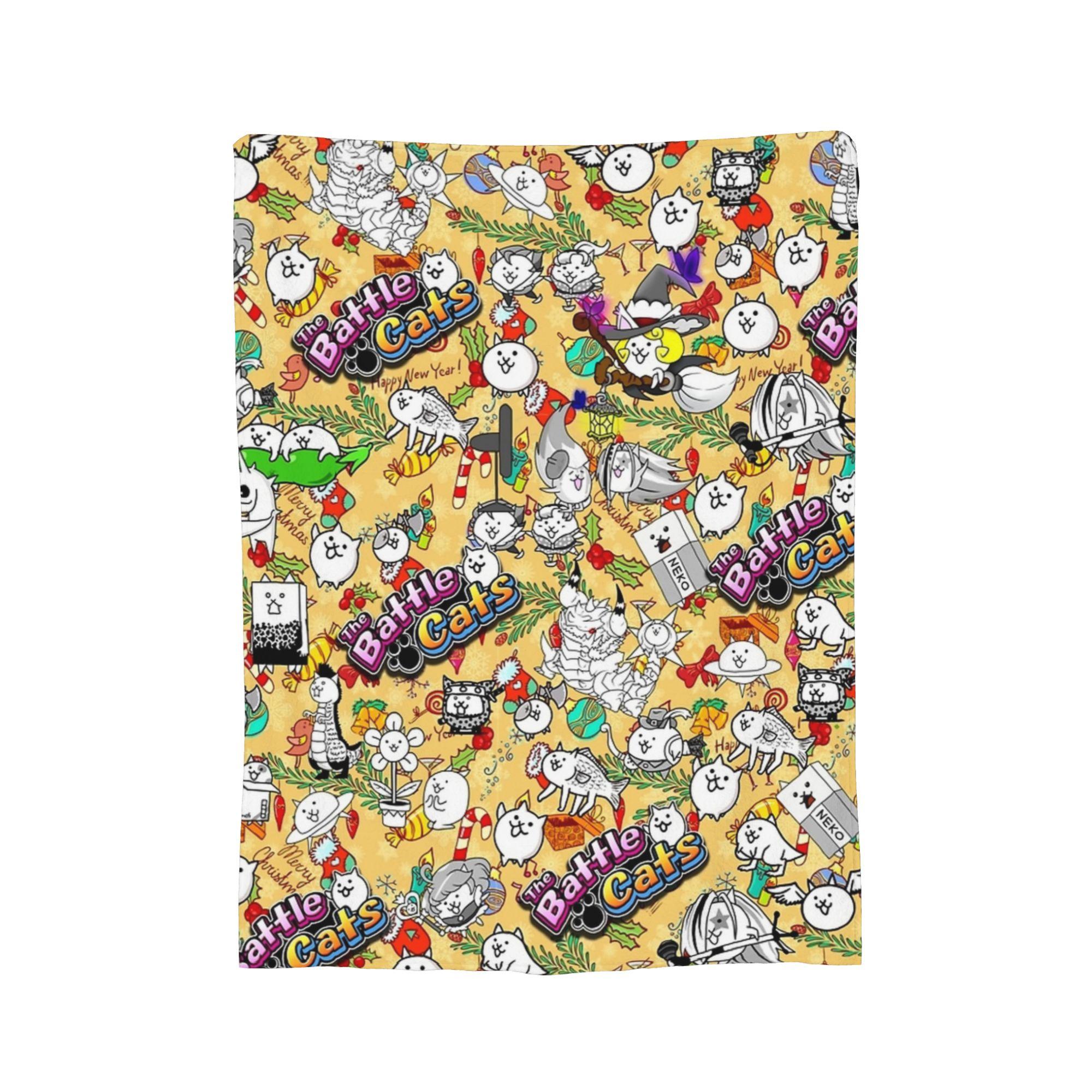 

Game Cartoon The Battle Cats Blankets Flannel Autumn/Winter Breathable Super Soft Throw Blanket for Home Bedroom Quilt 30x40in
