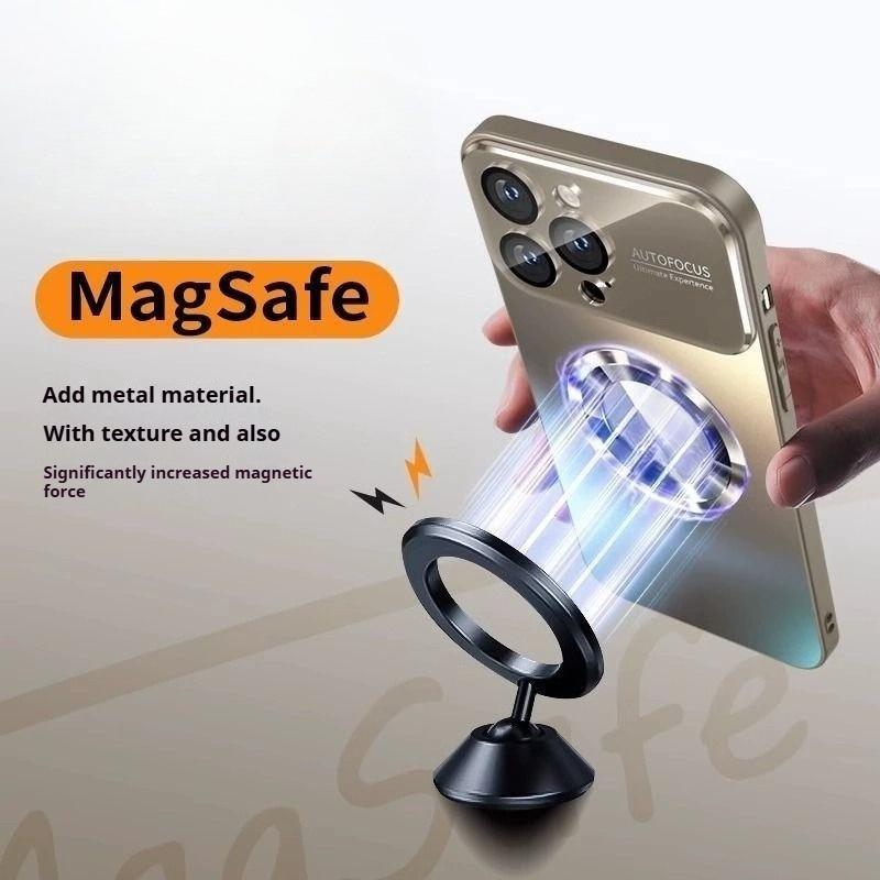 New Titanium iPhone Case for 17 16 15 14 Pro Max, Luxury Matte Magnetic Cover with Camera Lens Protector, Anti-Scratch Wireless Charging Phone Shell