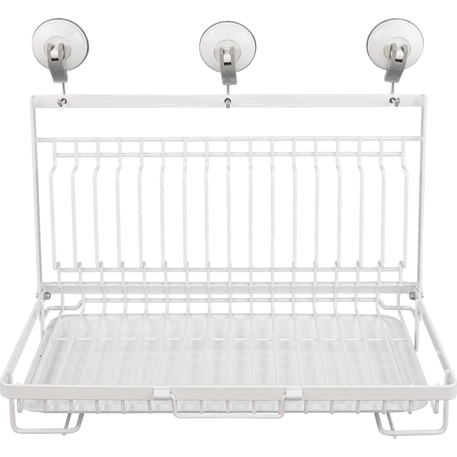 

Wahei Freiz Dish Drainer, White, Suction Cup Type, Wall-Mounted Storage Dish Rack, Float RG-0477