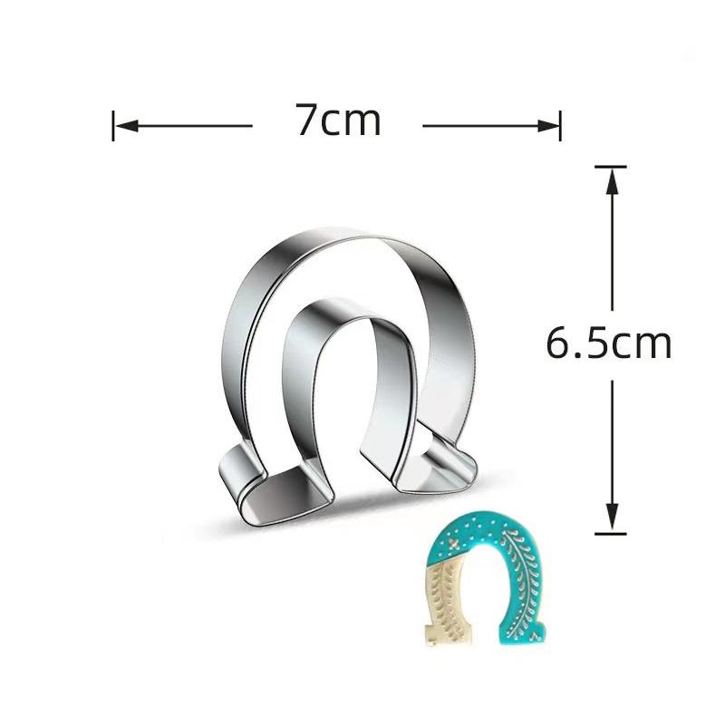 Horse Cowboy Cookie Cutter Mould Stainless Steel Pony Horseshoe Cowboy Shapes Biscuit Mold Fondant Pastry Decor Baking Tools