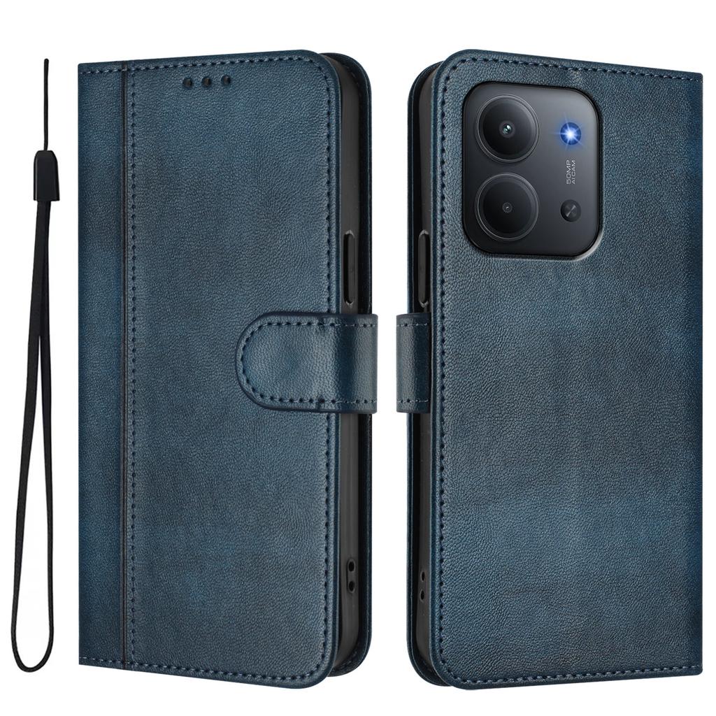 For Xiaomi Redmi 15C 4G (171mm) Cases Wallet Stand Retro Texture Leather Phone Cover with Lanyard