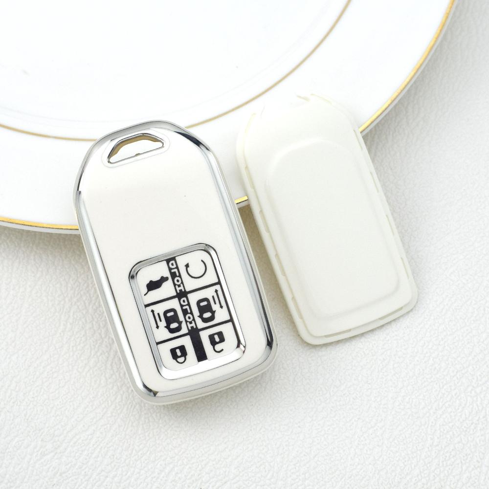 

Чехол для ключа дистанционного управления из ТПУ с 6 кнопками для Honda Fit Lucky Vezel City Civic Jazz BRV BR-V HRV HR-V Shuttle GP8 Shell Holder белый