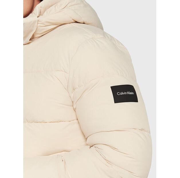 Winter Jacket Calvin Klein Crinkle K10K110336 Beige Color, Standard Fit