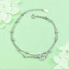 S925 Sterling Silver Double-Layer Stacked Round Ring Bracelet, Exquisite Light Luxury Design, High-End Jewelry for Women