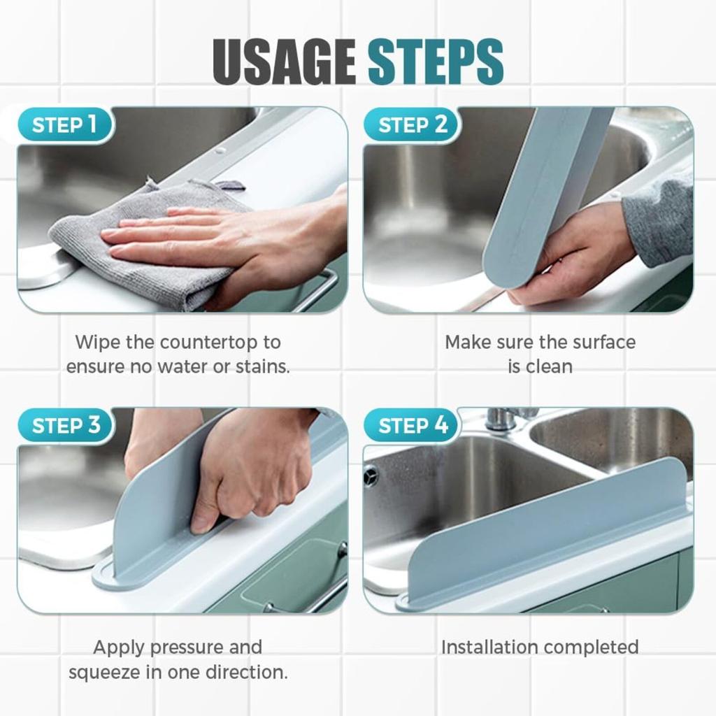 Silicone Sink Guard, Kitchen Silicone Sink Guard, Bathroom Countertop Portable Water Retaining Bar Reusable Waterproof Guard