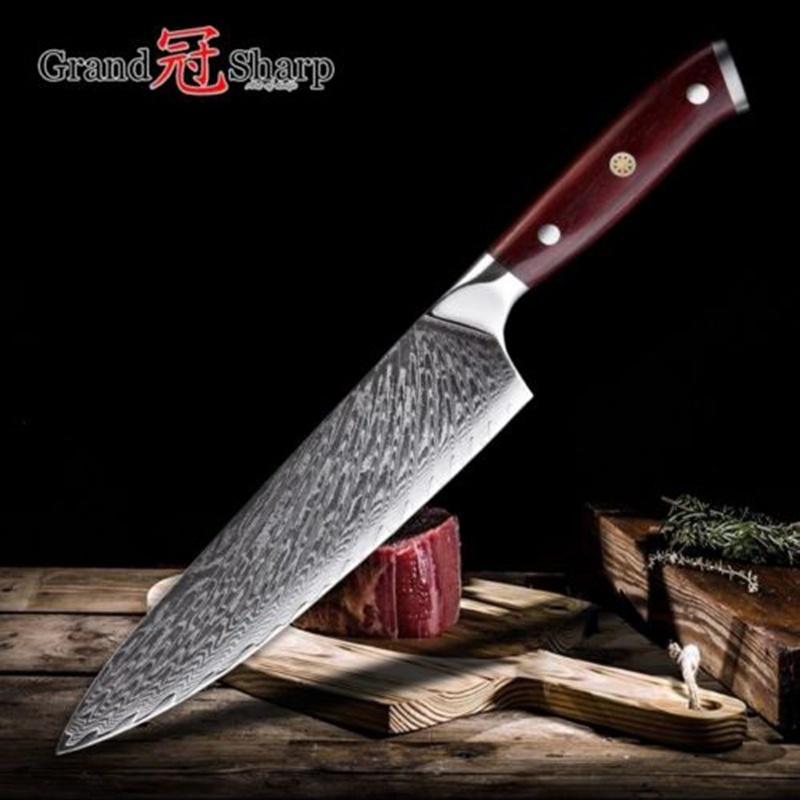 7.5'' Damascus Kitchen Knife 67 Layers VG10 Japanese Damascus Knives High Carbon Kitchen Chef Knife