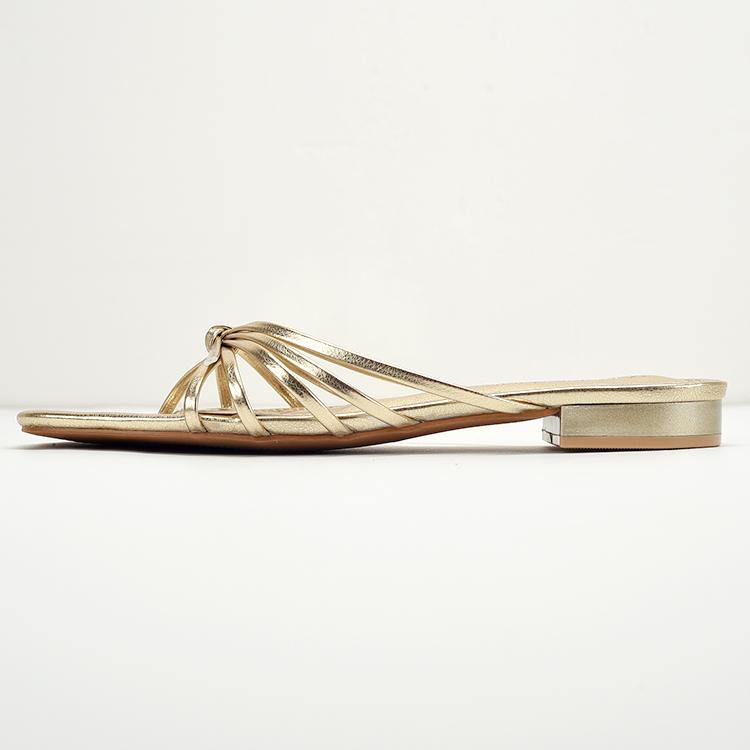 New summer strap stiletto sandals mid-heel square head wear daily sandals slippers women