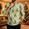 Men's Long Sleeve Christmas Print Shirt for Holiday Party Casual Daily Wear