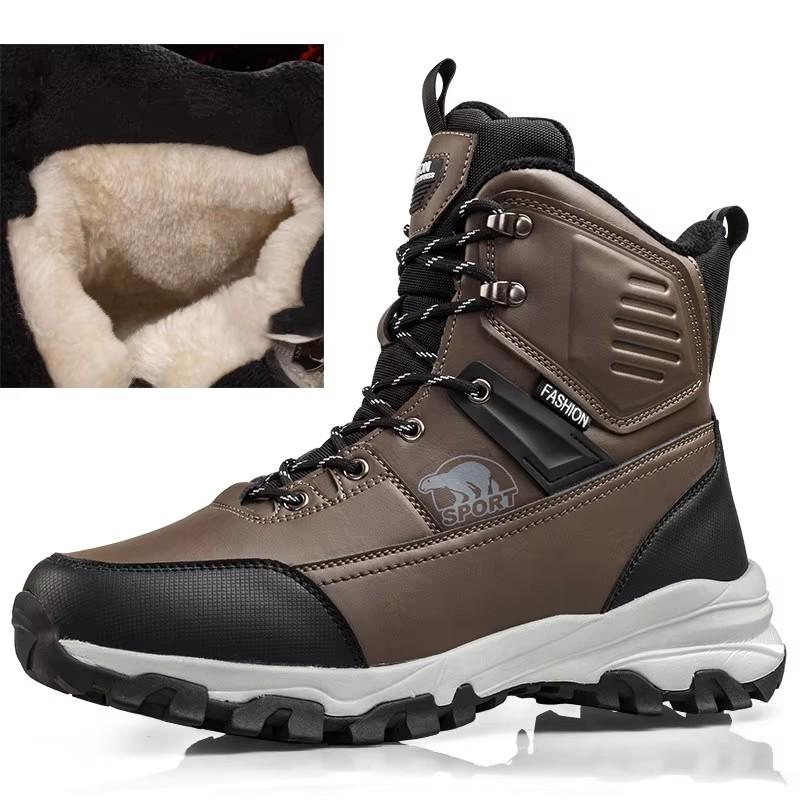 

Модная мужская обувь Теплые плюшевые зимние ботинки Новые зимние ботинки Уличные тактические ботинки Хлопковая обувь Водонепроницаемая обувь для походов 40