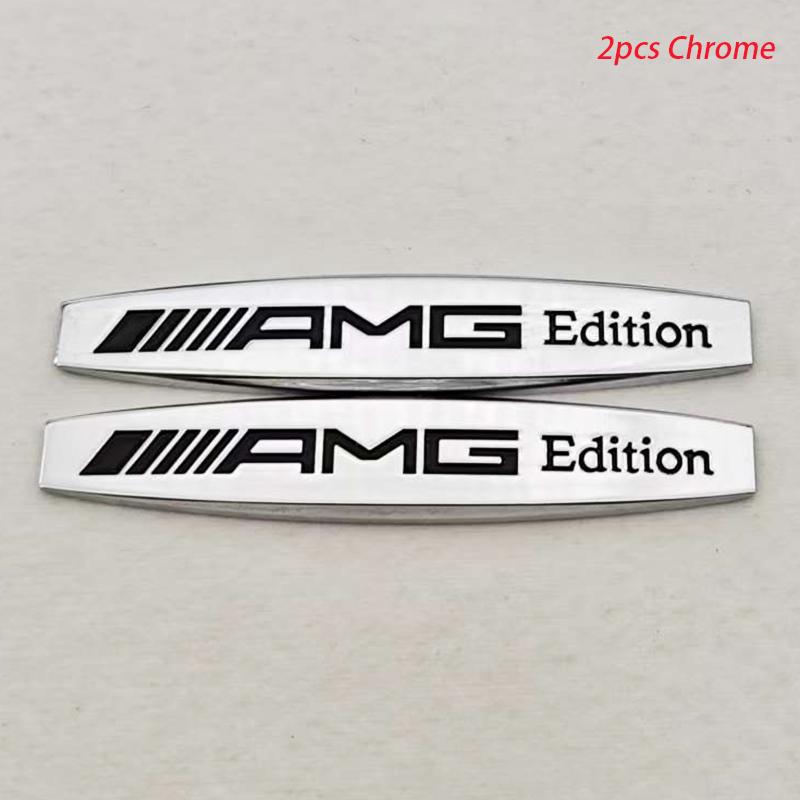 

2pcs 3D Metal Car Styling Logo AMG Edition Badge Side Fender Both Emblem Sticker Decals For Mercedes Benz AMG Auto Accessories
