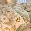 2024 New Class A Small Fresh Printed Milk Fleece Single Bedding Set Thick Warm Cartoon Quilt Cover Fall and Winter Duvet Cover
