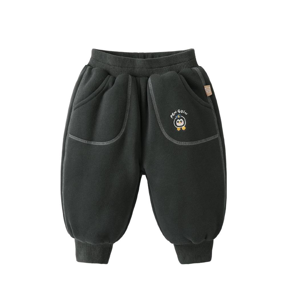 Kaka Panda Kids' Winter Sports Pants - Thick, Warm Cotton for Boys & Girls