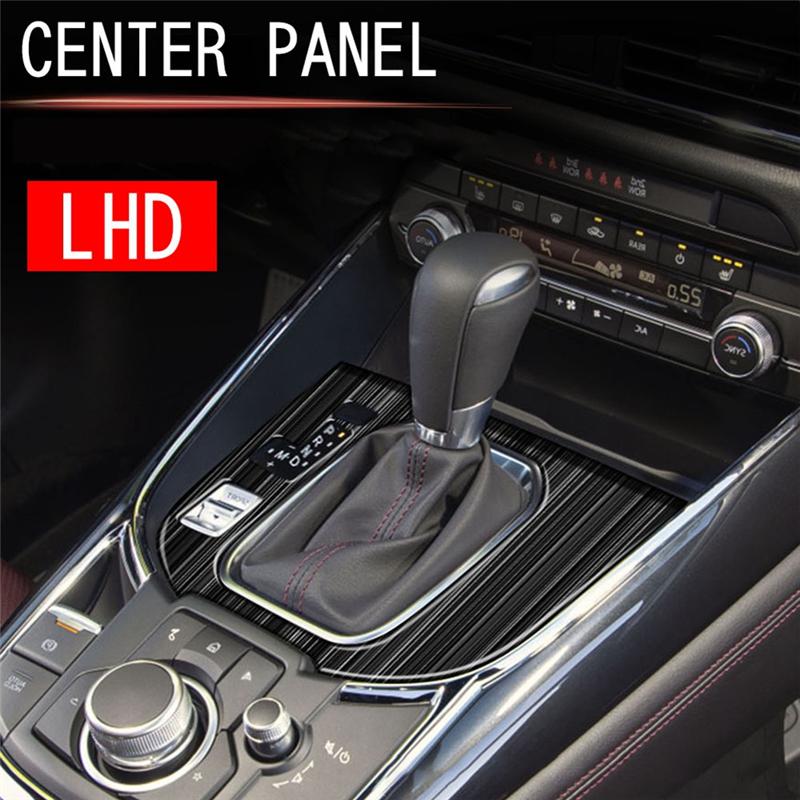 Car Stainless Steel Central Gear Shift Panel Control Panel Decal Interior Modification for Mazda CX9 CX-9 + LHD
