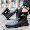 Water shoes anti-men's rain shoes thickened water boots short tube car wash fishing high-end rain boots rubber shoes