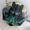 0106 Glowing Animals  Pattern, Automatic Folding Umbrella, Portable and Foldable Design, 8 Ribs, a Christmas or Birthday Gift.