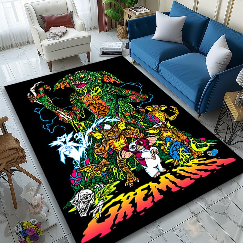 1pc Gremlins Colorful Art Carpet for Room Floor Mat, Comfortable Office Chair Printed Area Rug, Beautiful Hotel Rug