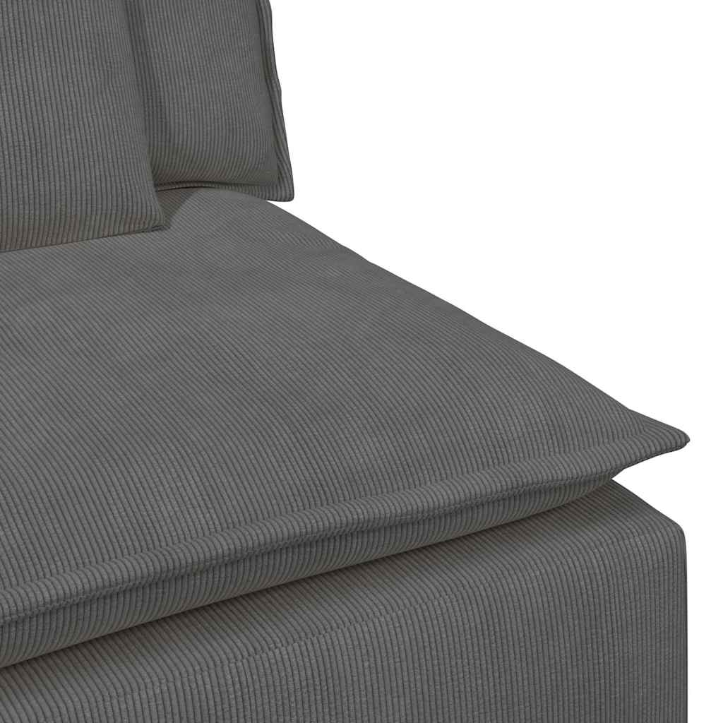Modular Sofa with Cushions Dark Gray