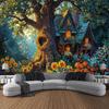 Fairy Tale Forest Landscape Tapestry Dreamy Tree Wall Hanging Kawaii Home Background Cloth Hippie Living Room Bedroom Decoration