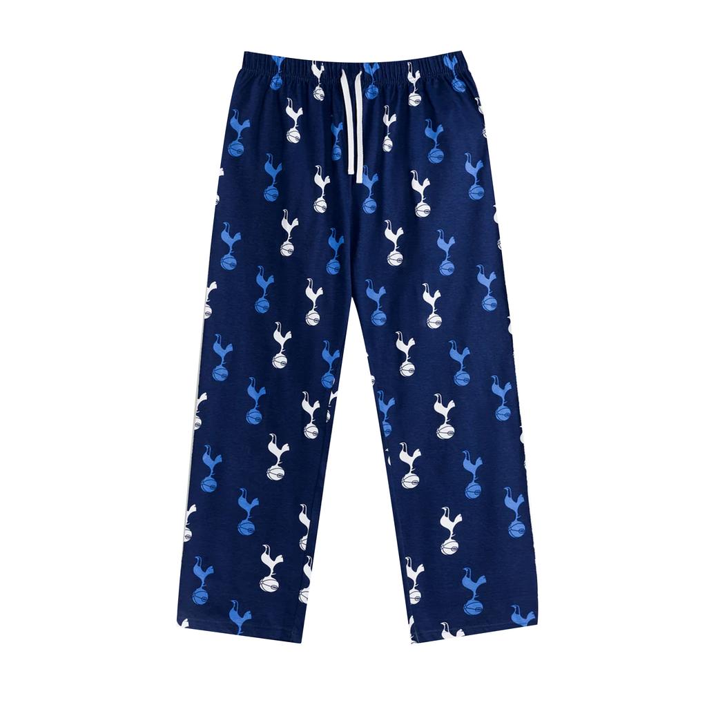 Tottenham Hotspur FC Mens Crest Short-Sleeved Long Pyjama Set