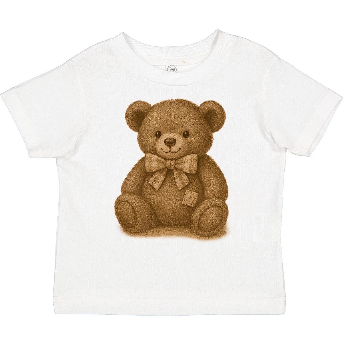 

Inktastic Vintage Teddy Bear With Patch Toddler kids boys T-Shirt Illustration Nostalgia 100