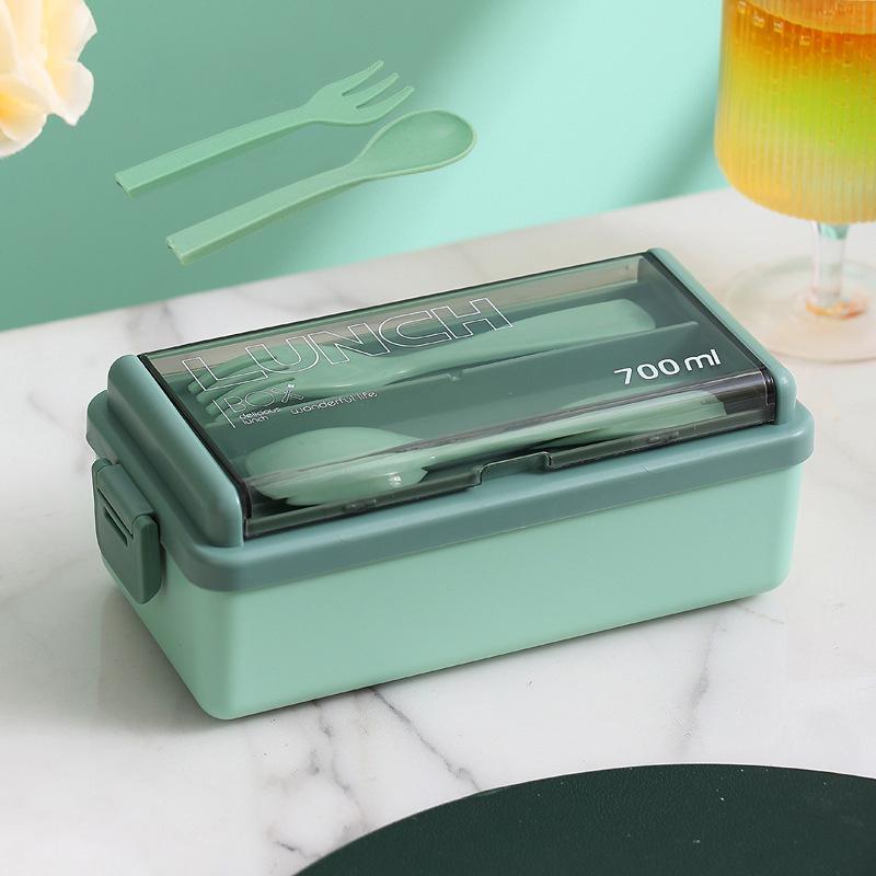 Double-layer Heated Lunch Box Plastic Lunch Box Office Worker's Non-cross-flavored Fruit Lunch Box