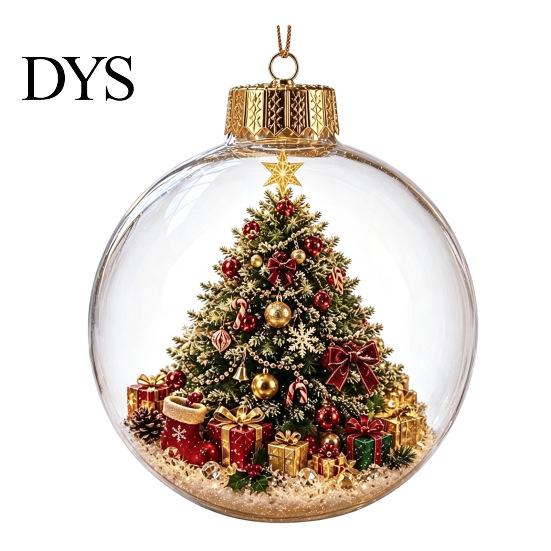 Christmas Housewarming Gifts Story Ornament, Acrylic Hanging Angel Santa Claus for Family Candy House Designs, Ball Shape Festive Decoration