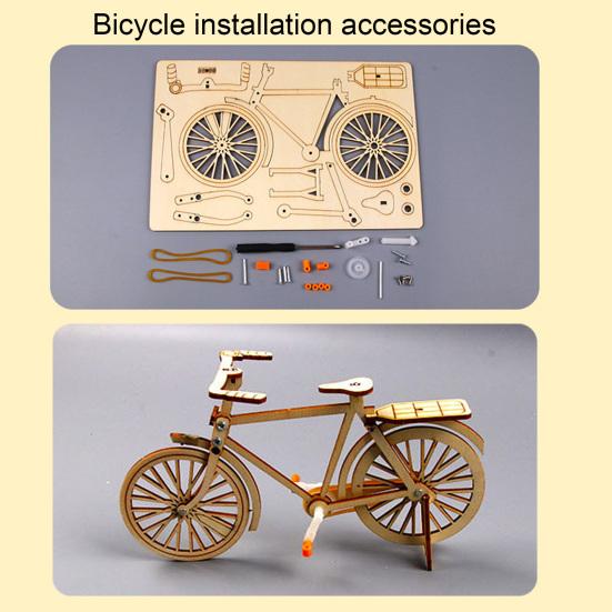 1 Set Holzfahrradmodell Pädagogisches DIY Handmontage Mini Fahrrad Spielzeug Heim Büro Desktop Dekoration Ornament Kleinkinder Jungen Mädchen Geschenk