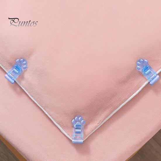 4ks Roztomilé kočičí tlapky Držák na přikrývku Spona Bezjehlový Bezešvý Spona na přikrývku Pevně ​​brání sklouznutí Univerzální spony na prostěradlo Protiskluzový roh přikrývky