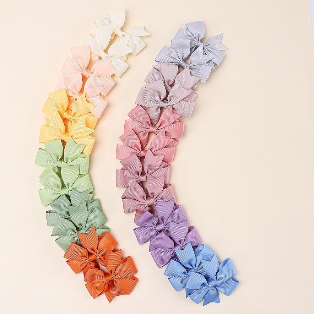 

24Pcs Sweet Bow Hair Clip For Baby Girl Colorful Cute Ribbon Hairpin Side Fragmented Hair Barrettes Children s Headwear