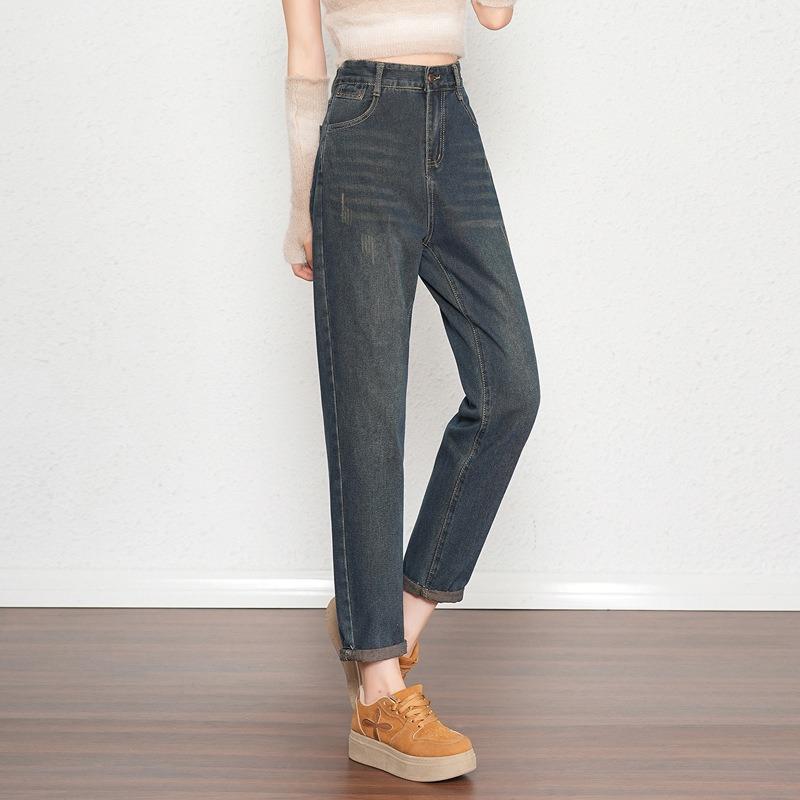 Hong Kong Vintage Harun Jeans Women's New Autumn Loose Thin Radish Pants High Waist Loose Daddy Pants