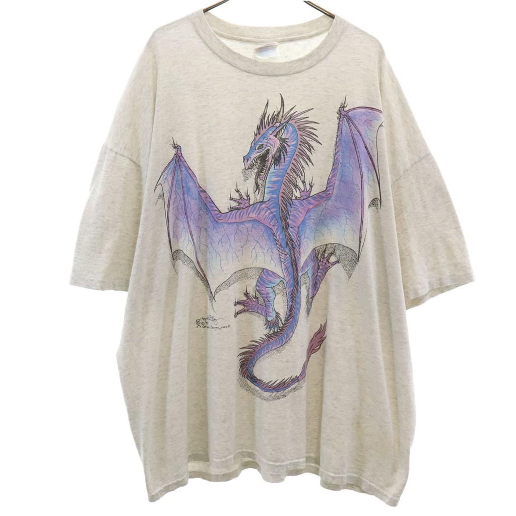 Hanes 90s Old Short sleeve T-shirt XXL Heavyweight Single Stitch Big Size Men's Used