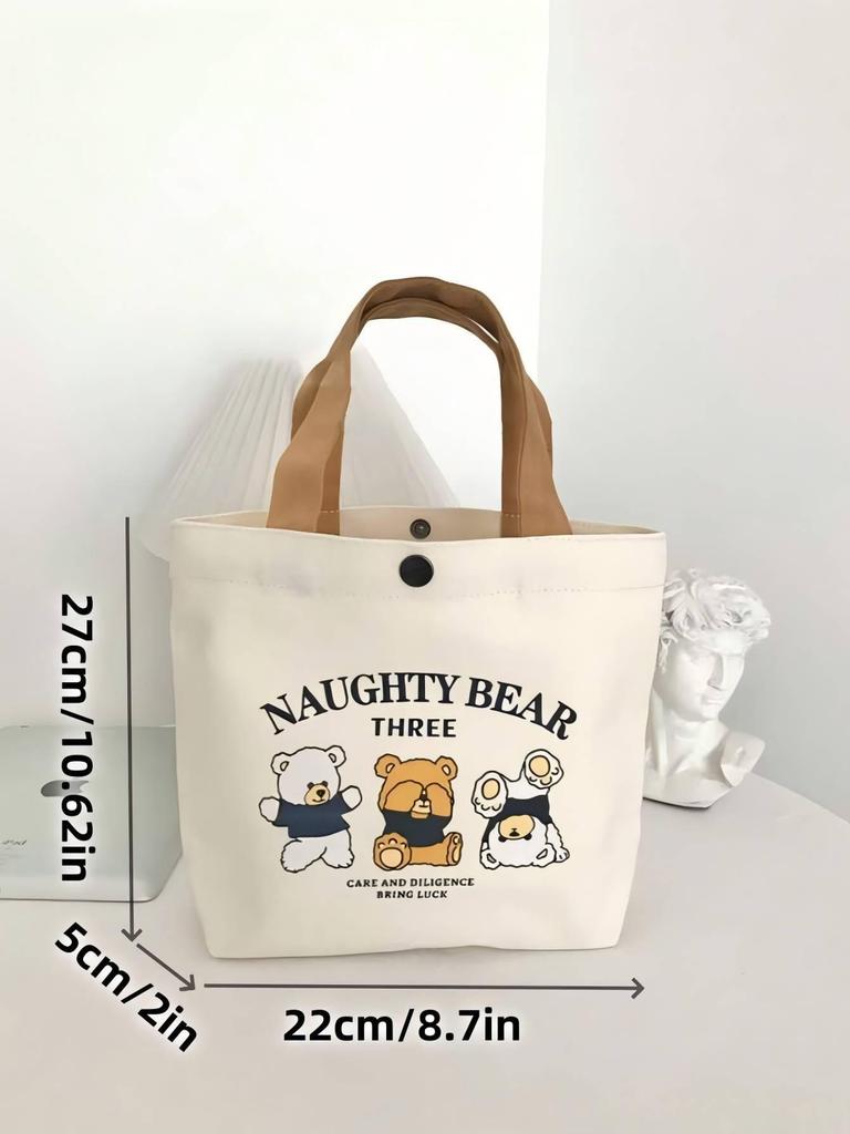 New Women's Portable Canvas Lunch & Gift Handbag for Students