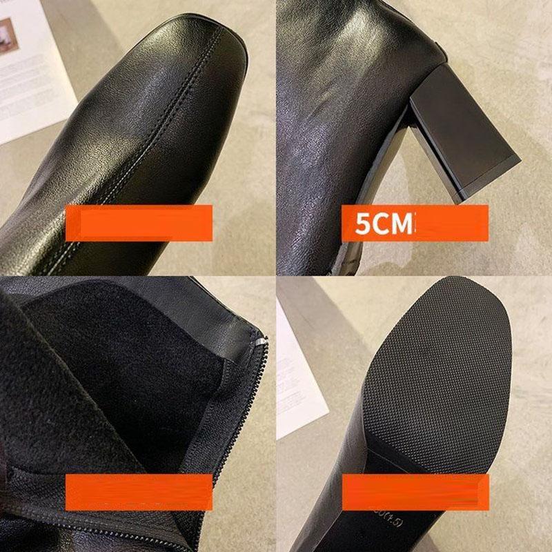 Женские сапоги Рыцарские сапоги Сапоги из мягкой кожи Бежевые осенне-зимние высокие — фото 8