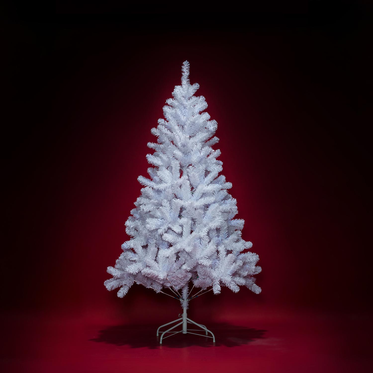 Large Automatic White PVC Christmas Tree with Decorations