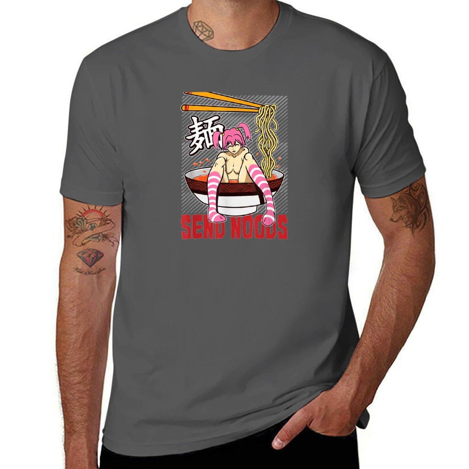 

Send Noods Ramen Bowl Lewd Anime Shabu Noodle Pool T-Shirt man t shirt heavy cotton t shirt man designer T-Shirt 4XL