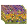 Colorful Masks Doughnuts Iris Fleur De Lis Mardi Gras Placemats Set of 4 Carnival Table Mats