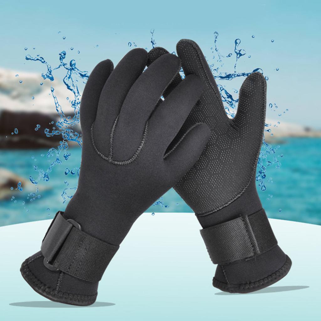 2 Pcs Diving Gloves 5MM Comfortable Non Slip Thickened Warm Wear Resistant Handguard Diving Gloves