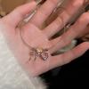 Fashion Women's Bowknot Pendant Bracelet Star Pink Zircon Heart Open Bangle Bracelet Accessory for Women Girl Y2K Style