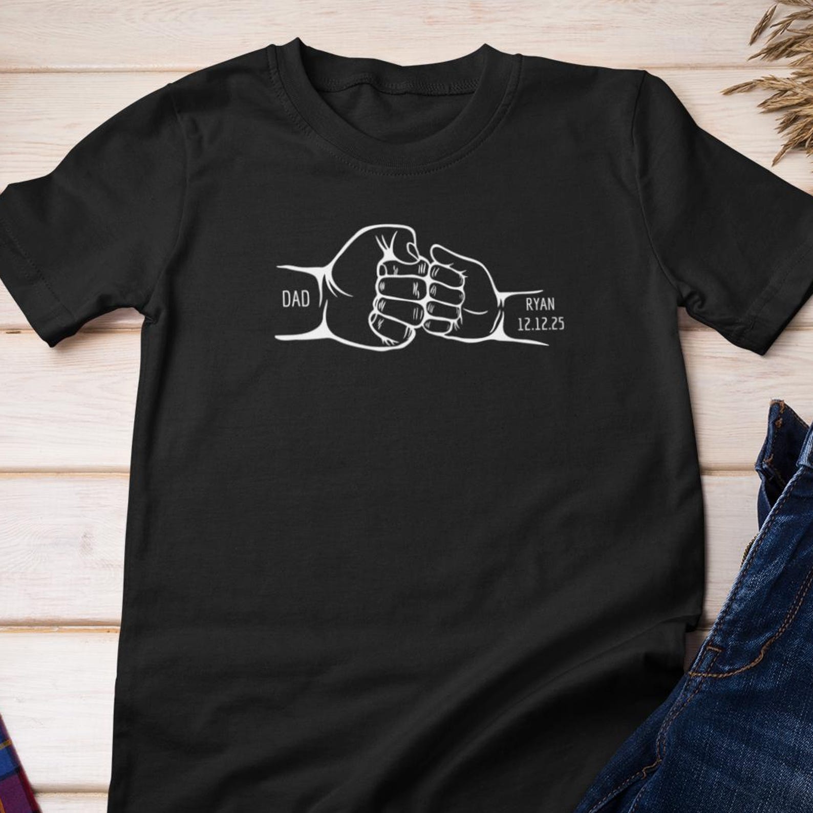 Custom Shirt - Parent and Child Fist Bump | Relationship Love Cotton Tee XL
